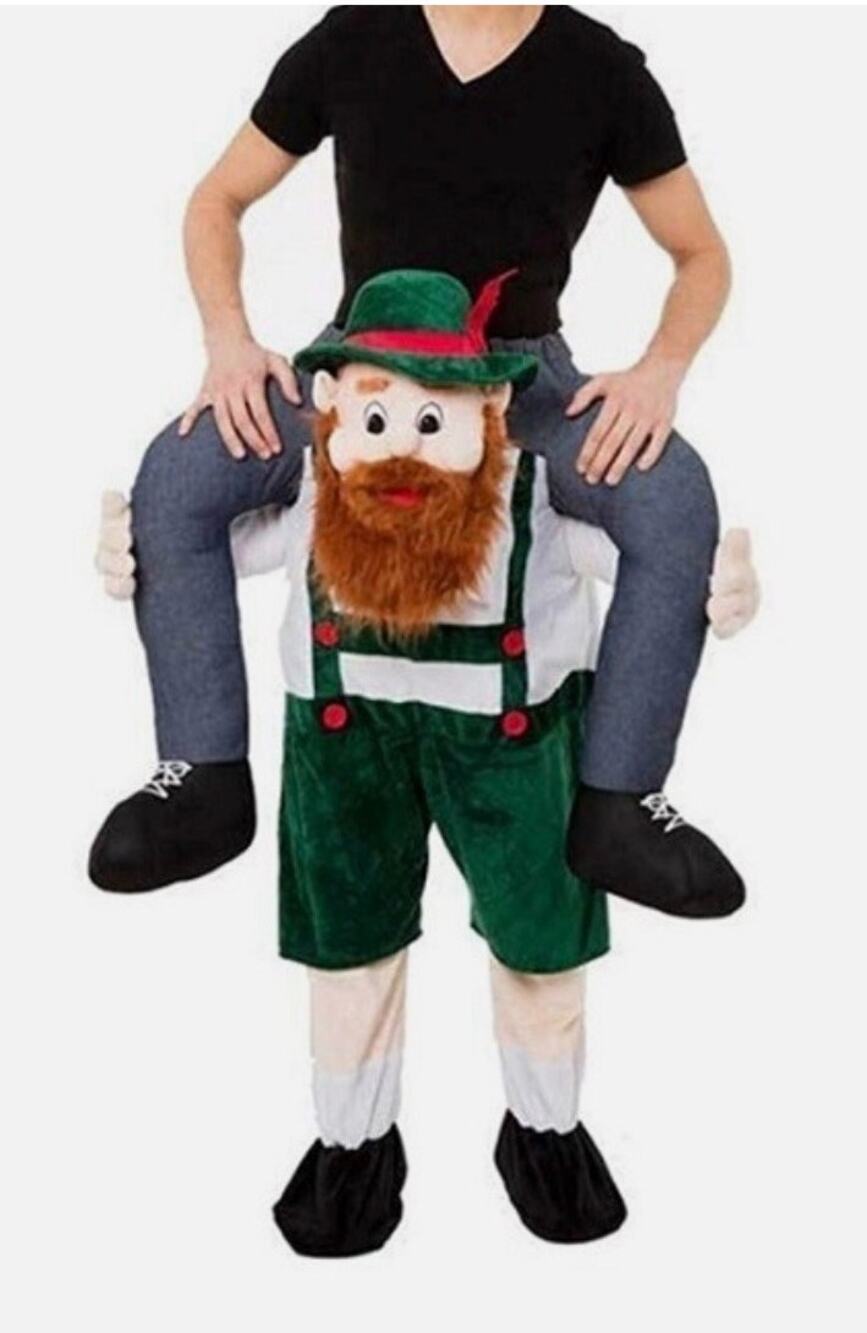 New Adult Piggyback Lederhosen Costume – "Carry Me" Bavarian Oktoberfest Suit